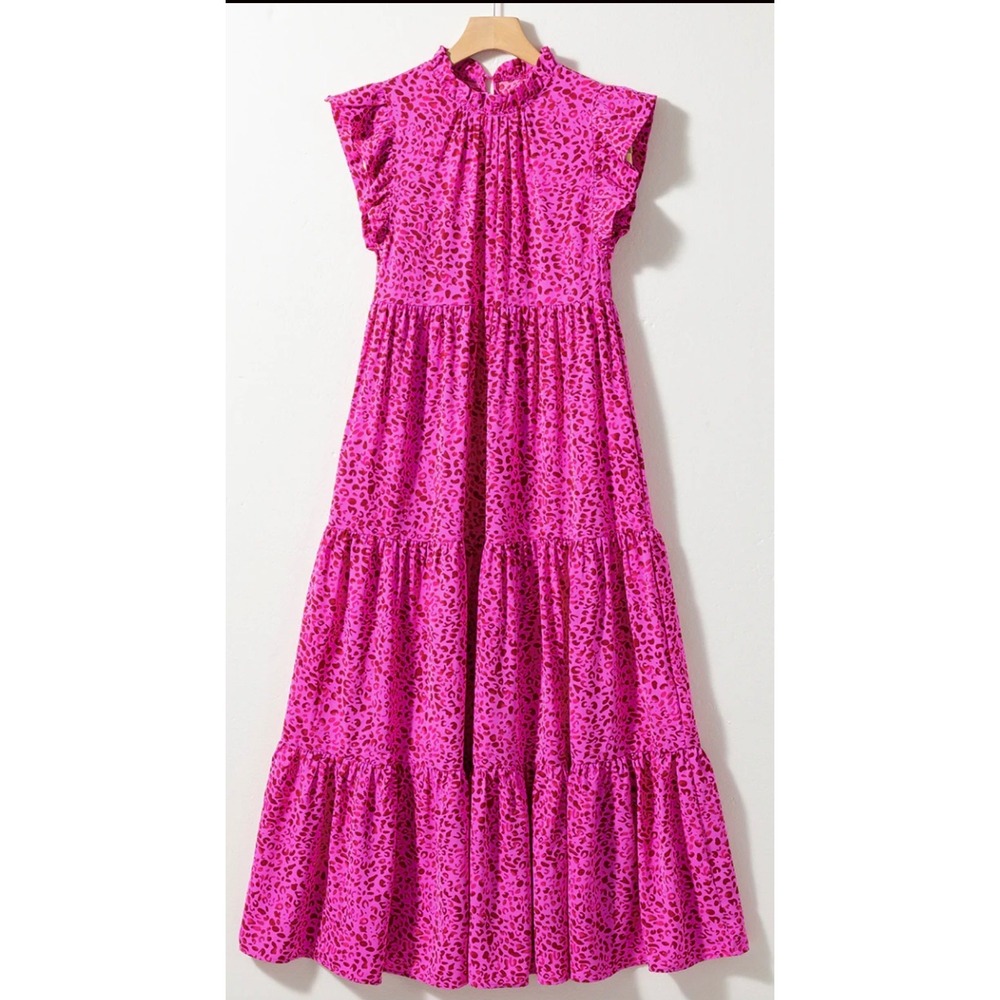 entro Hot Pink Leopard Print Maxi Dress - Picture 2 of 12